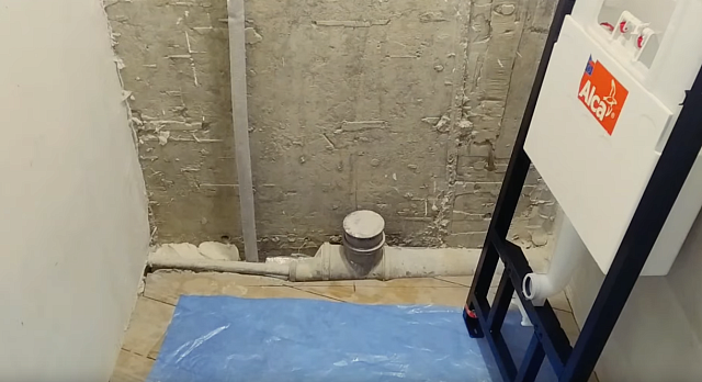 Монтаж инсталляции и обшивка гипсокартоном